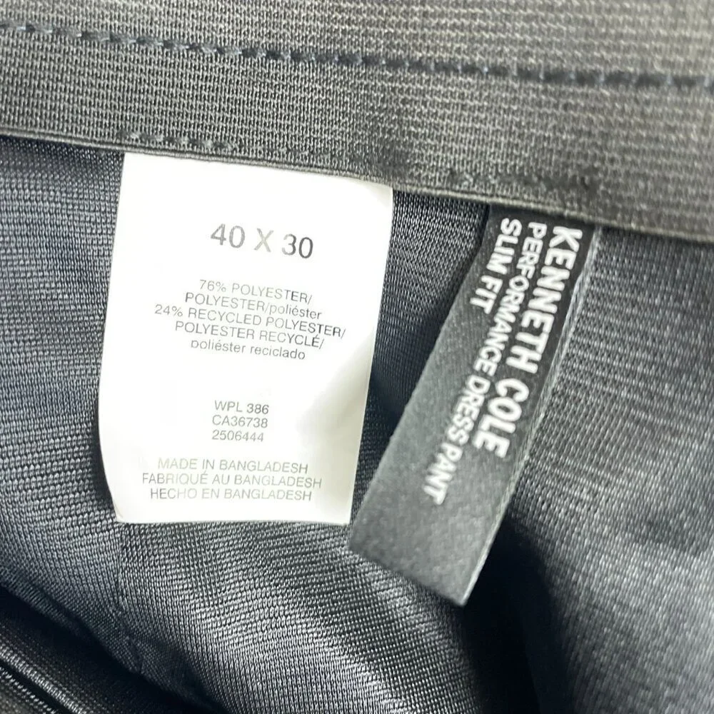 NEW Kenneth Cole Reaction Men's 40x30 Super Flex Waistband Dress Pants Blue